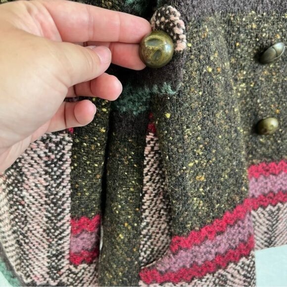 VTG KENZO Wool Striped Oversized Peacoat Jacket Made in France - Picture 8 of 13